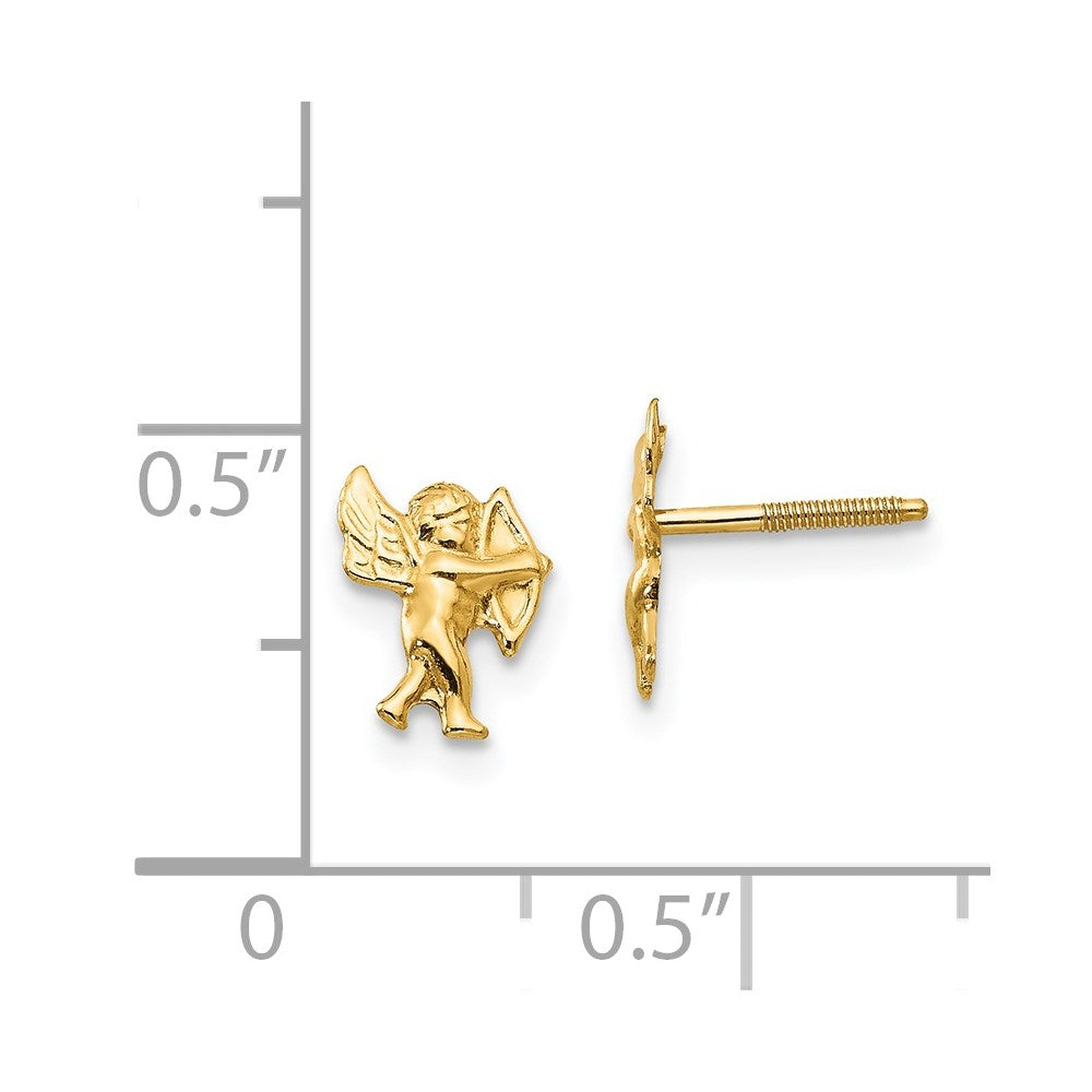 Madi K Polished Cupid Childrens Screwback Earrings - WBC