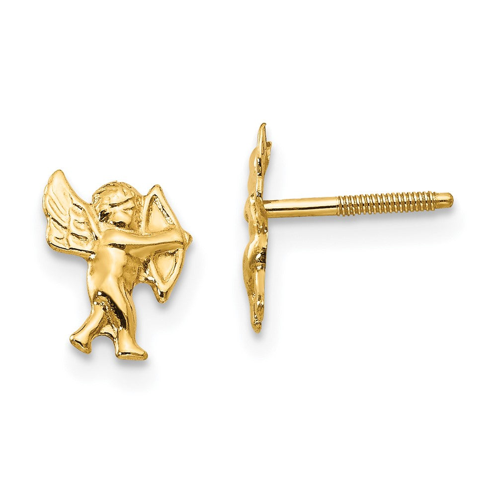 Madi K Polished Cupid Childrens Screwback Earrings - WBC