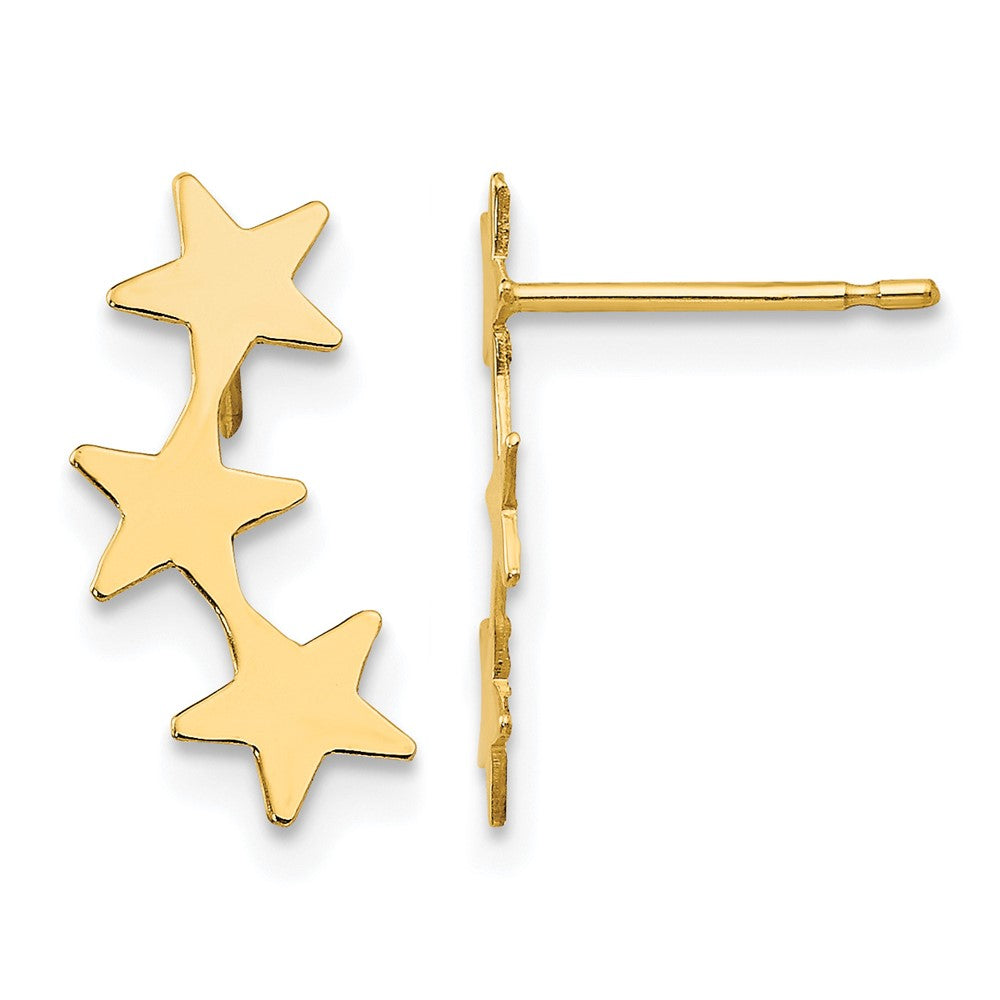 Madi K Polished 3-Star Childrens Post Earrings - WBC