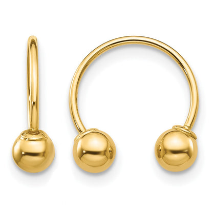 Madi K Half Hoop with Screw-on Bead Pair of Earrings - WBC