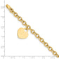 Engravable Solid Dangle Heart Charm and Hollow Chain Bracelet - WBC