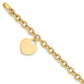 Engravable Solid Dangle Heart Charm and Hollow Chain Bracelet - WBC