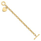 Engravable Solid Dangle Heart Charm and Hollow Chain Toggle Bracelet - WBC