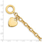 Engravable Solid Dangle Heart Charm and Hollow Chain Toggle Bracelet - WBC