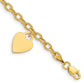 Engravable Solid Dangle Heart Charm and Hollow Chain Bracelet - WBC
