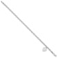 Engravable Solid Dangle Heart Charm and Hollow Chain Bracelet - WBC