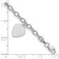 Engravable Solid Dangle Heart Charm and Hollow Chain Bracelet - WBC