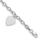 Engravable Solid Dangle Heart Charm and Hollow Chain Bracelet - WBC