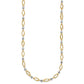 Two-Tone Fancy Oval Link and Mirror Bead Necklace - WBC