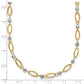 Two-Tone Fancy Oval Link and Mirror Bead Necklace - WBC