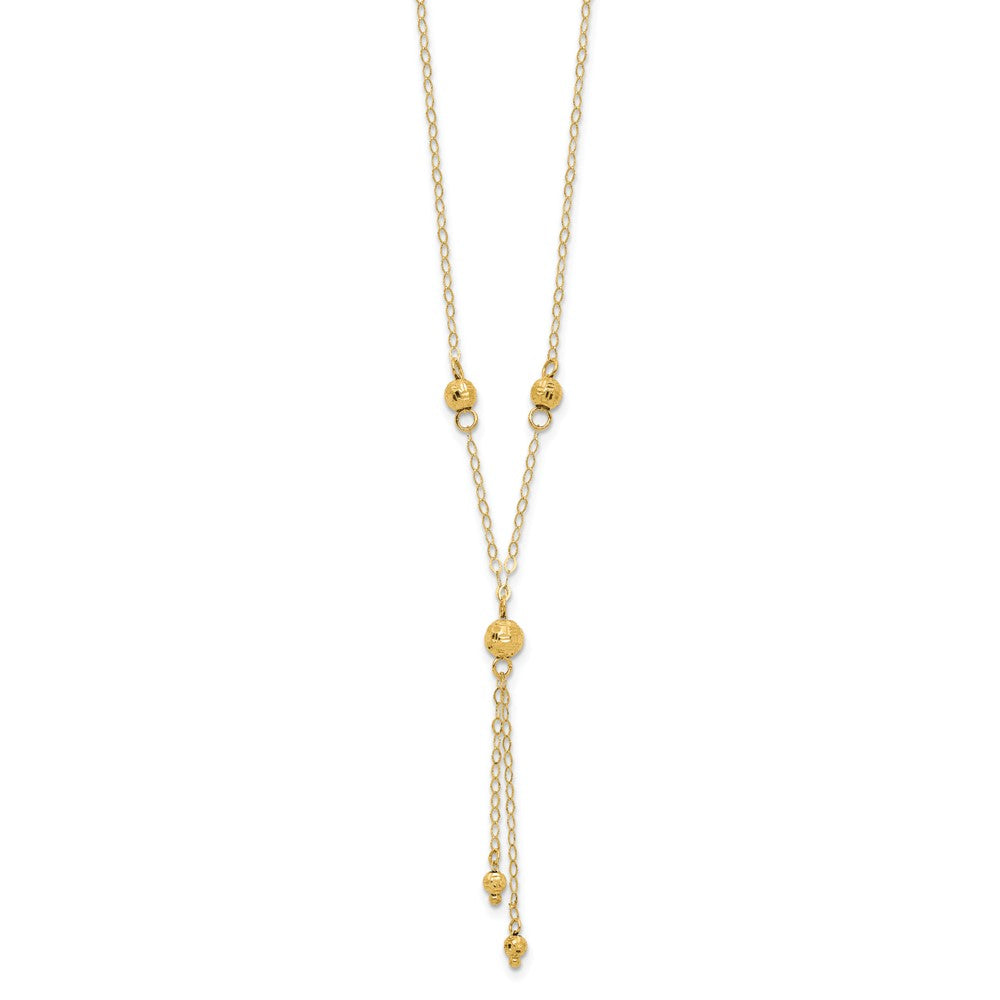 Diamond-cut Bead Lariat Necklace Plus Extension - WBC
