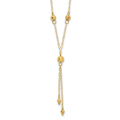 Diamond-cut Bead Lariat Necklace Plus Extension - WBC