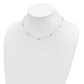 Two-tone Diamond-cut Stars with Oval Chain Station Necklace Plus Extender - WBC