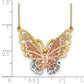 and with Rhodium Large Filigree Butterfly Necklace - WBC