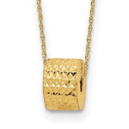 Rope Chain with Textured Barrel Bead Necklace Plus Extension - WBC