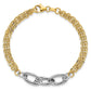 Two-tone Polished Diamond-cut Fancy Link Bracelet - WBC