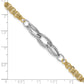 Two-tone Polished Diamond-cut Fancy Link Bracelet - WBC
