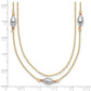 Tri Color 2 Strand w/Puff Beads w/2 IN Ext Necklace - WBC