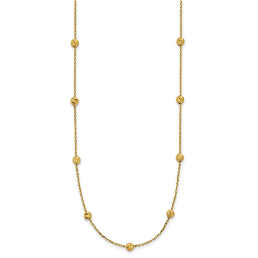 Diamond-cut Beads Station Necklace - WBC