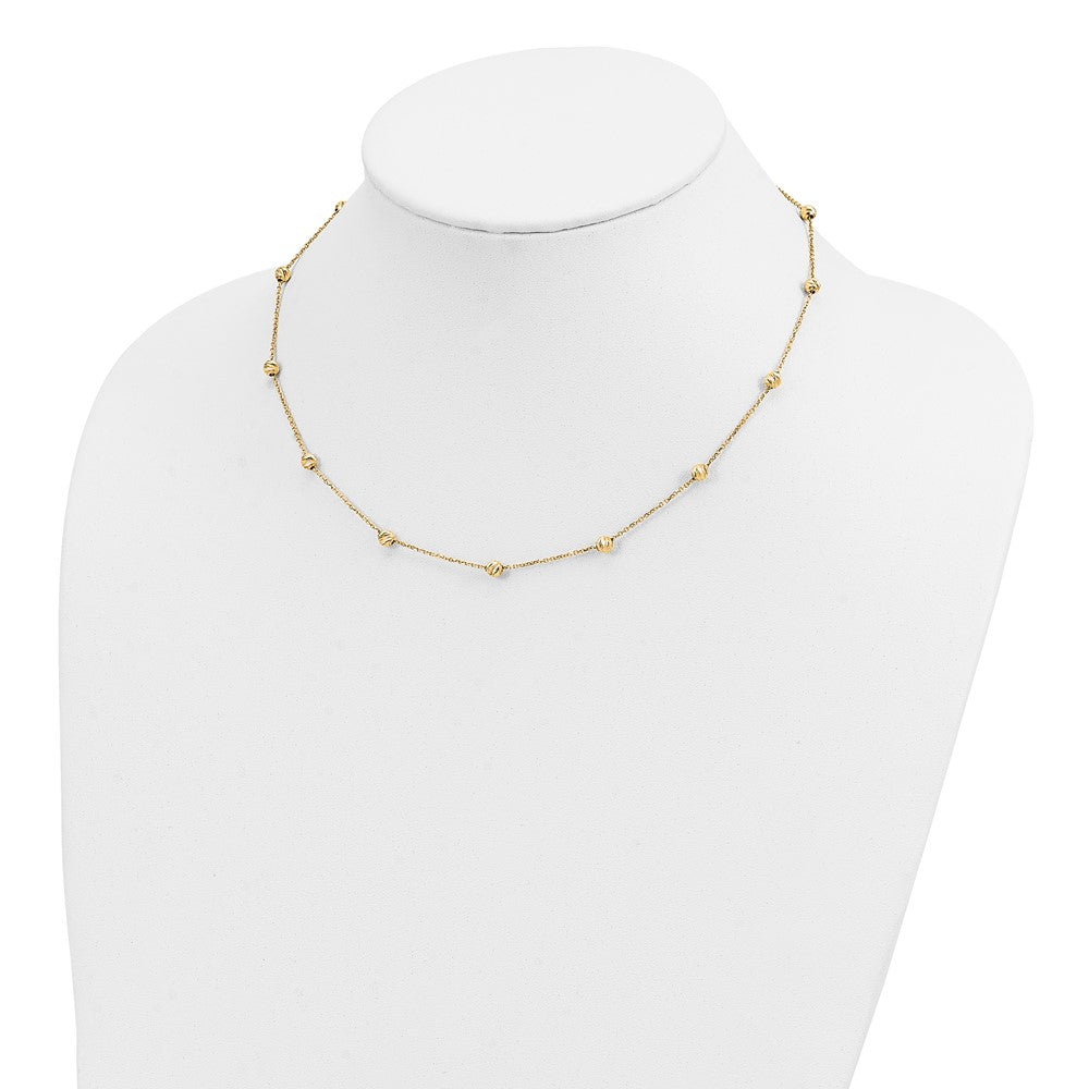 Diamond-cut Beads Station Necklace - WBC