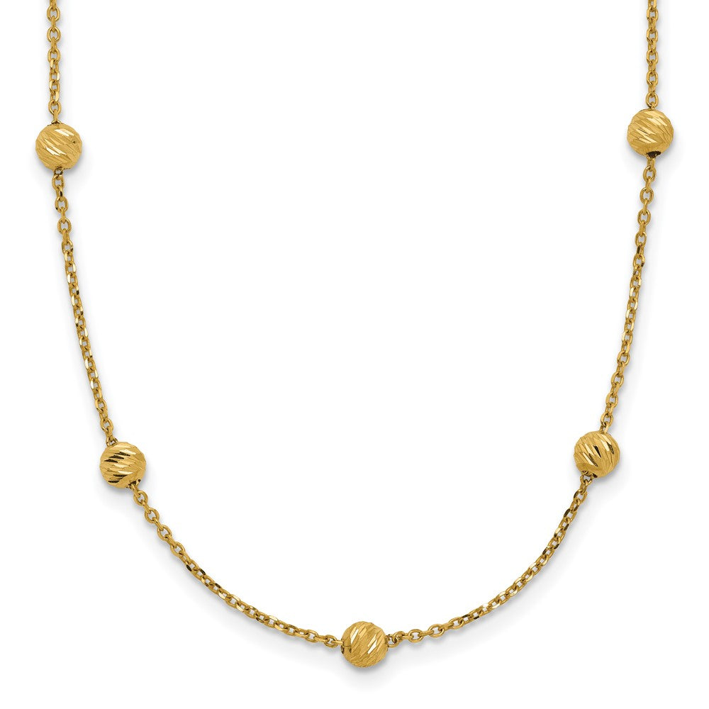 Diamond-cut Beads Station Necklace - WBC