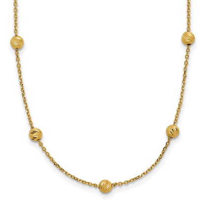 Diamond-cut Beads Station Necklace - WBC