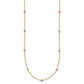 Tri-color Polished Diamond-cut Beads Station Necklace - WBC
