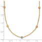 Tri-color Polished Diamond-cut Beads Station Necklace - WBC