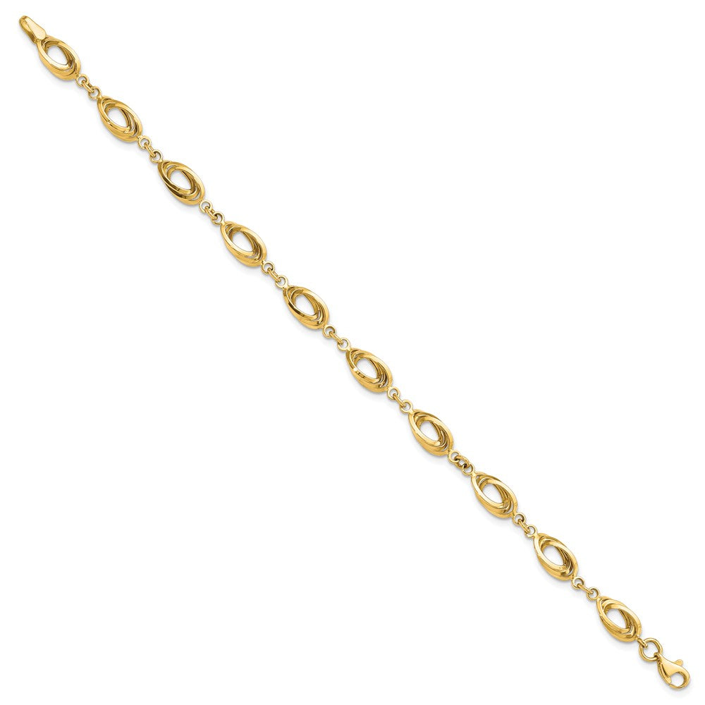 Polished Fancy Oval Link Bracelet - WBC