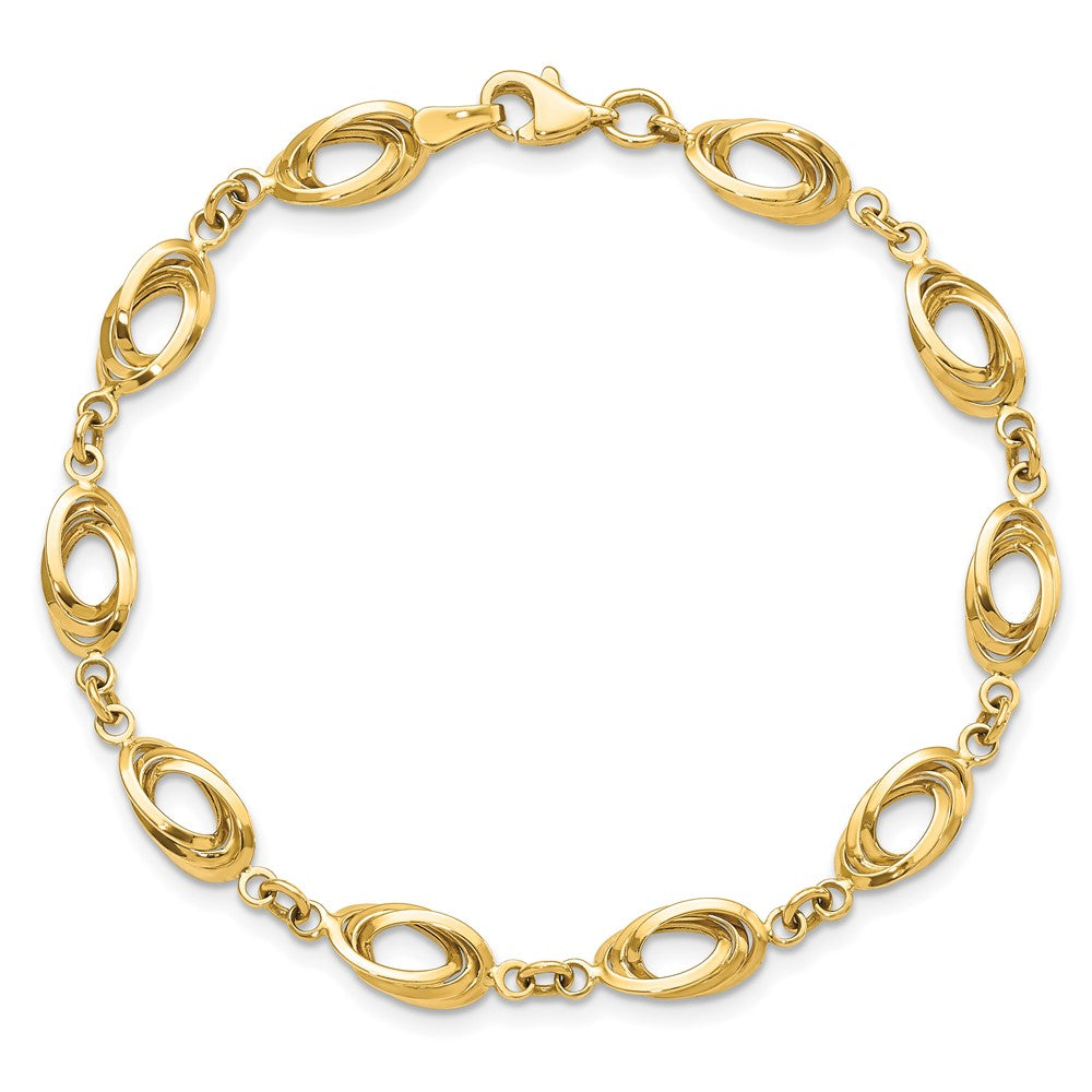 Polished Fancy Oval Link Bracelet - WBC