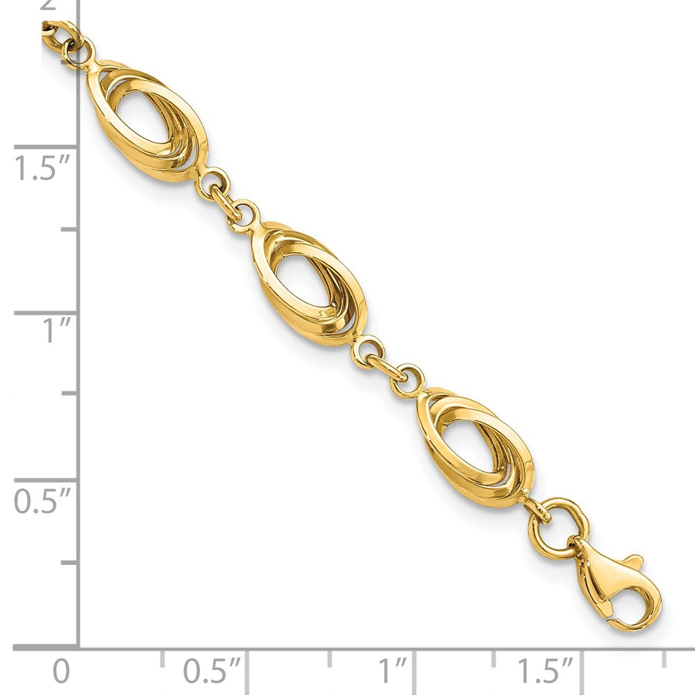 Polished Fancy Oval Link Bracelet - WBC