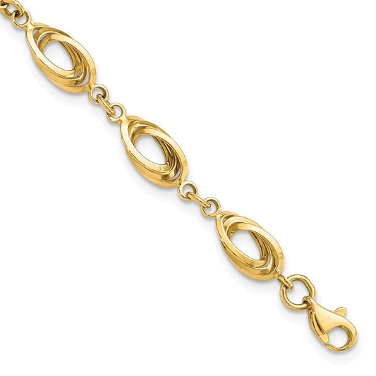 Polished Fancy Oval Link Bracelet - WBC