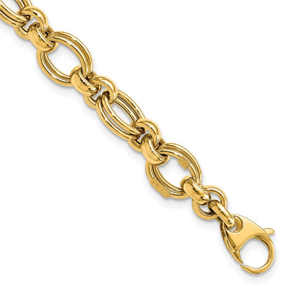 Polished Fancy Double Link Bracelet - WBC