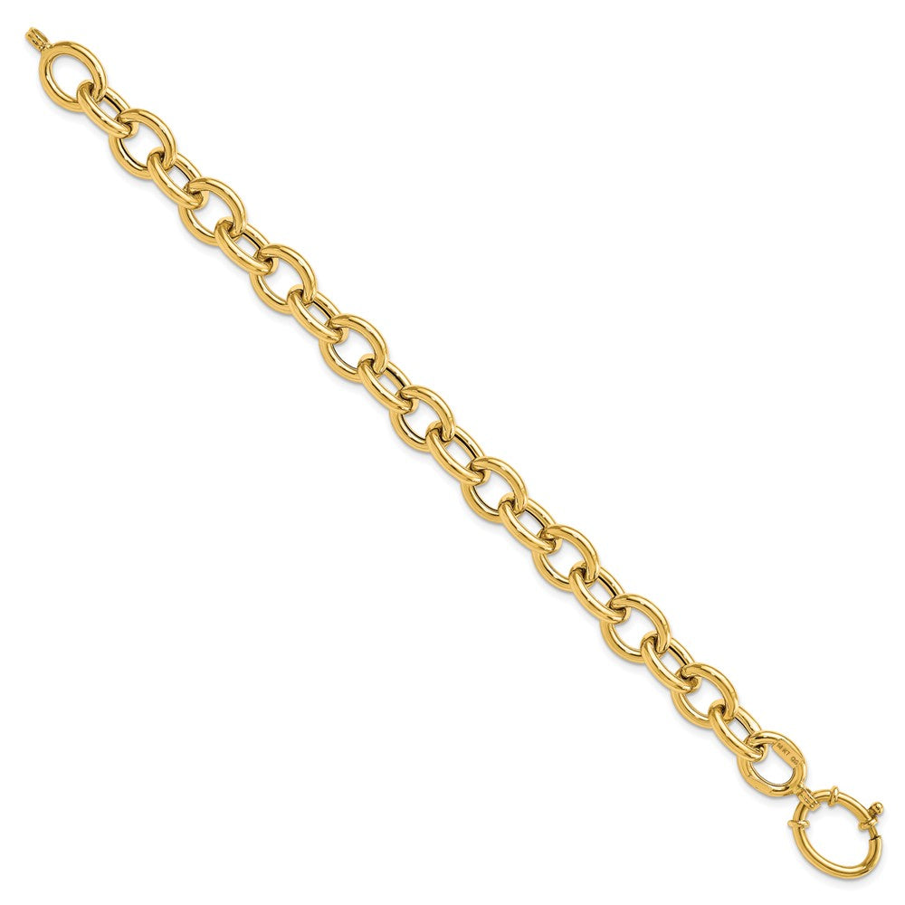Polished Fancy Oval Cable Link Bracelet - WBC