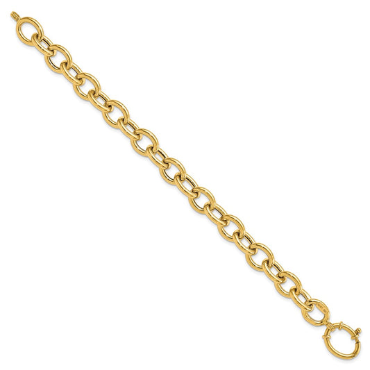 Polished Fancy Oval Cable Link Bracelet - WBC