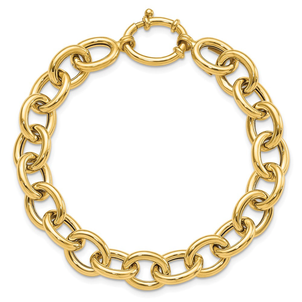 Polished Fancy Oval Cable Link Bracelet - WBC
