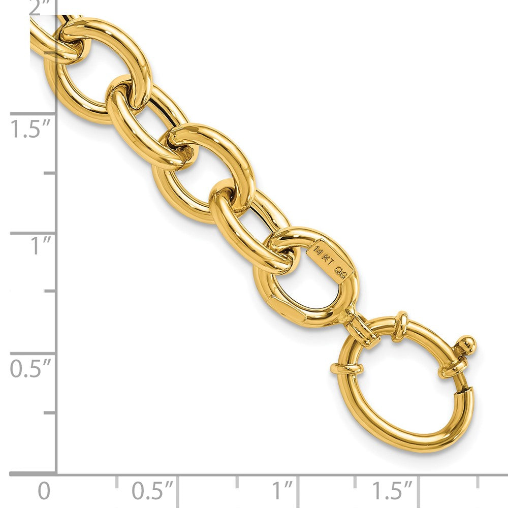 Polished Fancy Oval Cable Link Bracelet - WBC