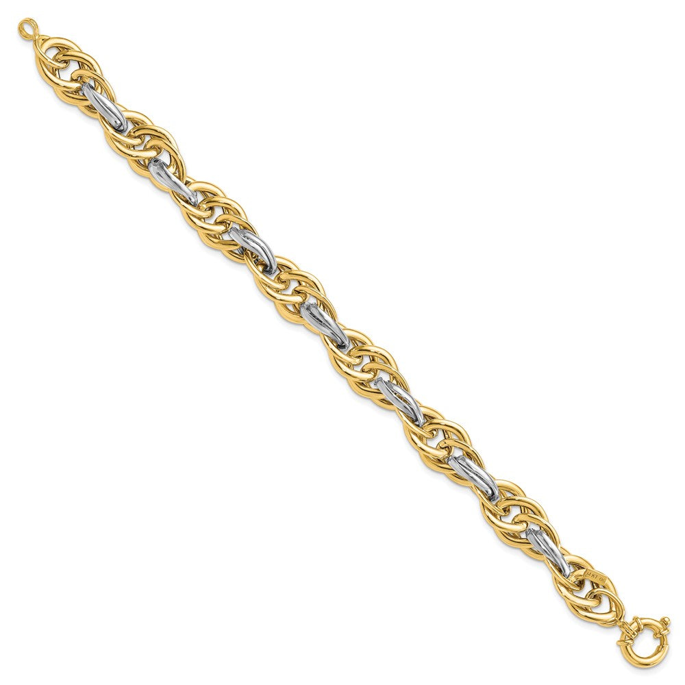 Two-Tone Polished Fancy Rope Link Bracelet - WBC