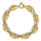 Two-Tone Polished Fancy Rope Link Bracelet - WBC
