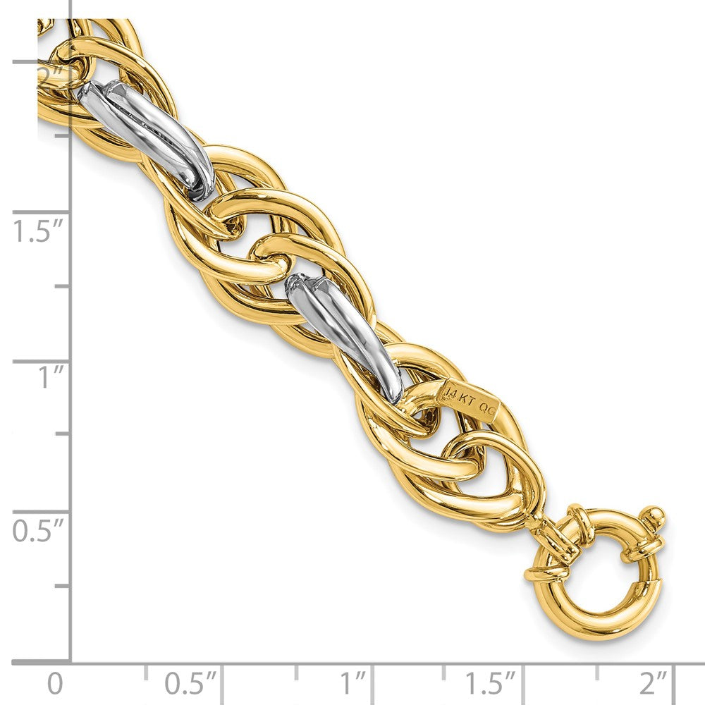 Two-Tone Polished Fancy Rope Link Bracelet - WBC