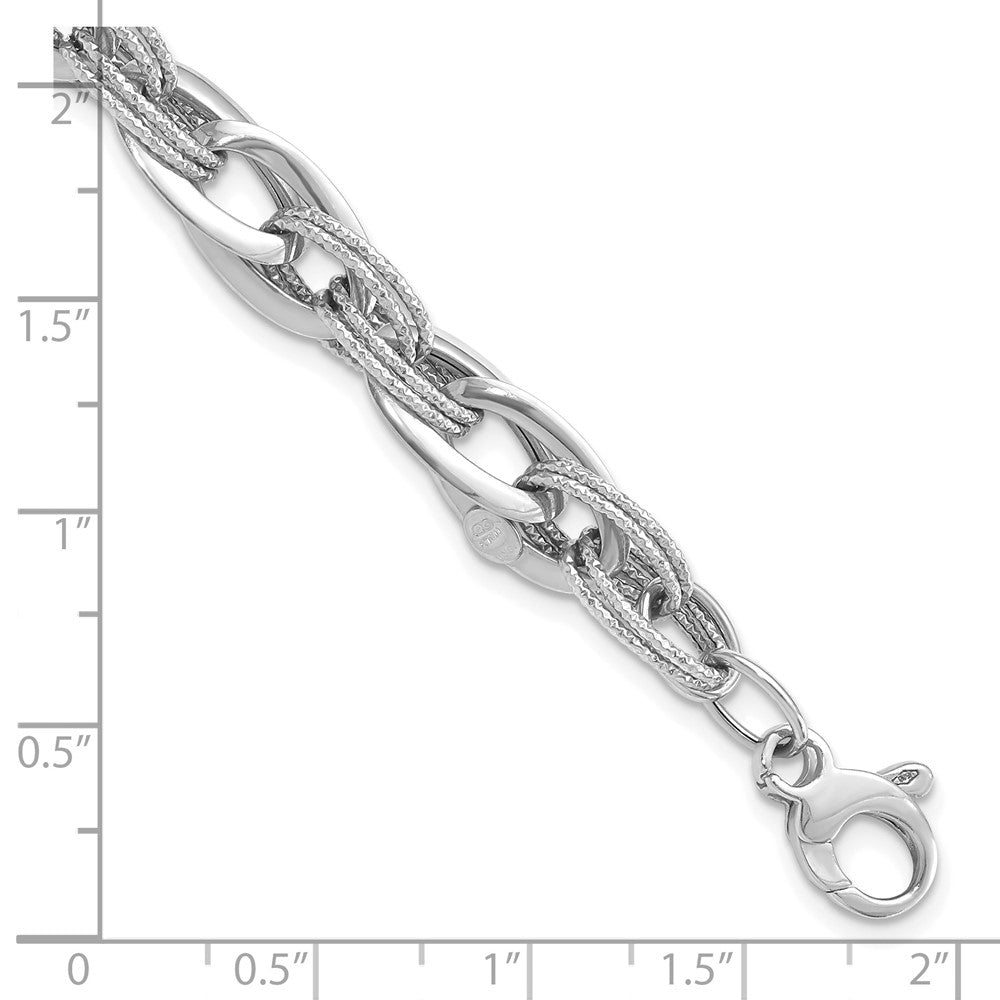 Polished and Textured Fancy Link 8in Bracelet - WBC