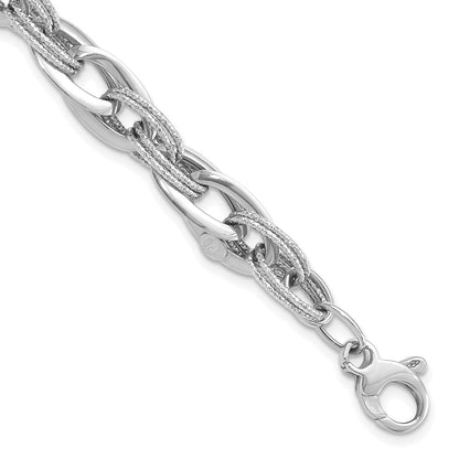 Polished and Textured Fancy Link 8in Bracelet - WBC