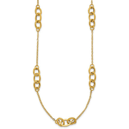 Polished Fancy Linked Ovals 5-Station Necklace - WBC