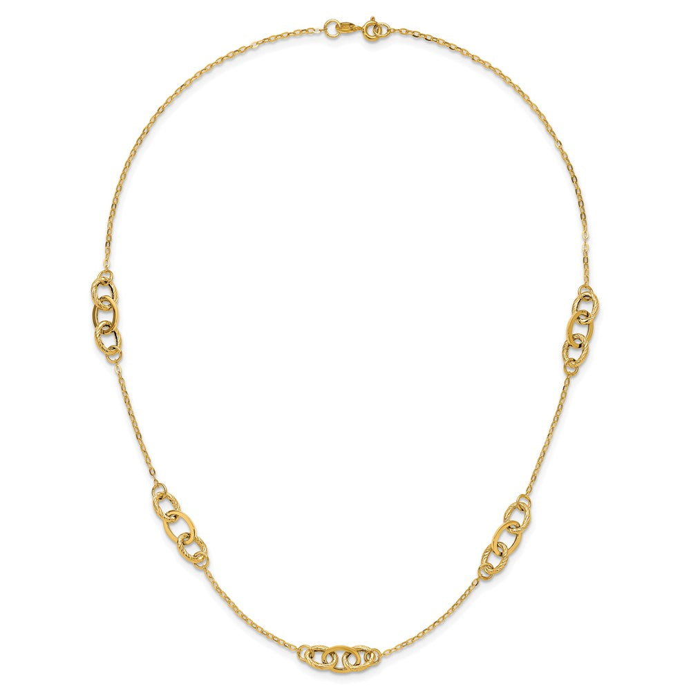Polished Fancy Linked Ovals 5-Station Necklace - WBC