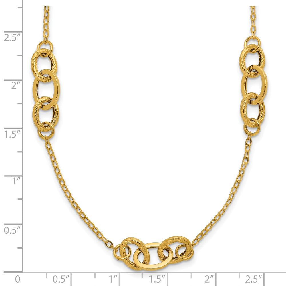 Polished Fancy Linked Ovals 5-Station Necklace - WBC