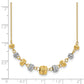 Two-tone Polished Diamond-cut Graduated Barrel Beads Necklace - WBC