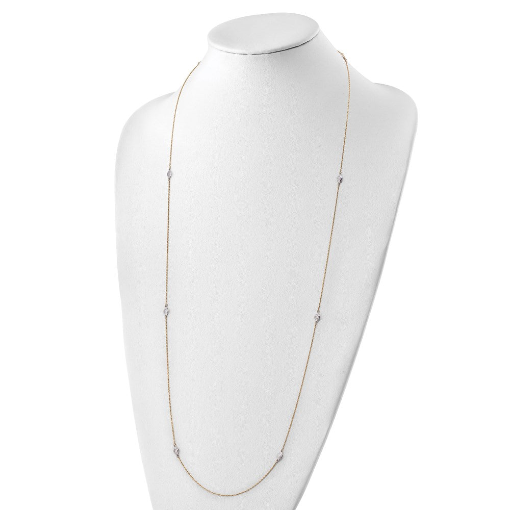 Two-tone Polished and Textured Circles Necklace - WBC