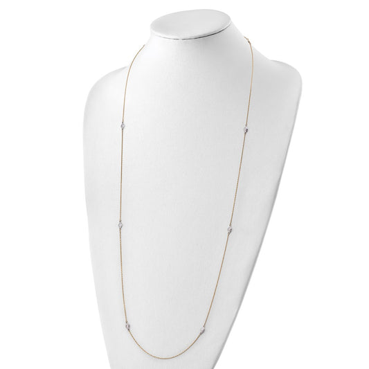 Two-tone Polished and Textured Circles Necklace - WBC