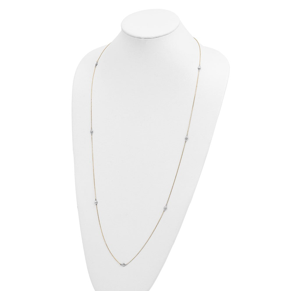 Two-tone Polished and Textured Circles Necklace - WBC