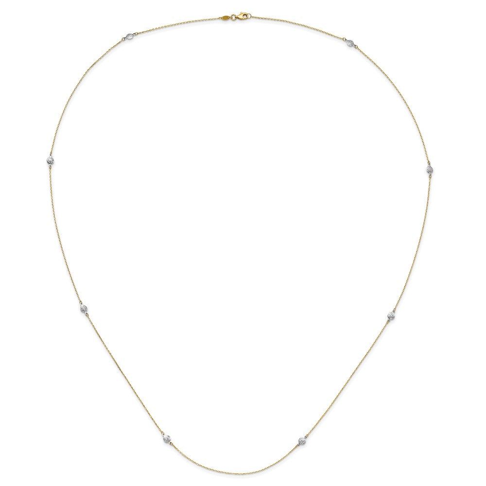 Two-tone Polished and Textured Circles Necklace - WBC